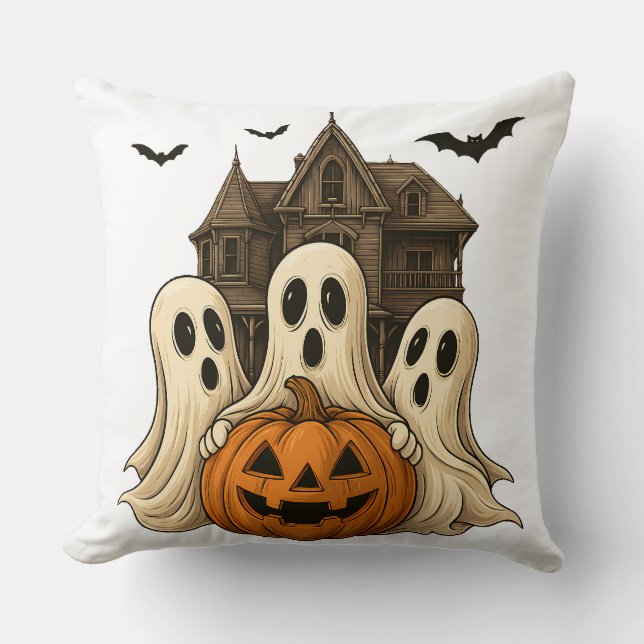 Coussin Mignons fantômes d'Halloween et conception de mais (Recto)