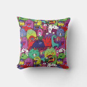 Coussin 👾 Mignons monstres colorés