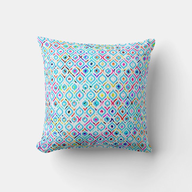 Coussin Mignons motifs abstraits colorés en zigzag (Recto)