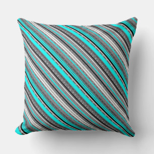 Coussin Mignons motifs aztèques gris aqua