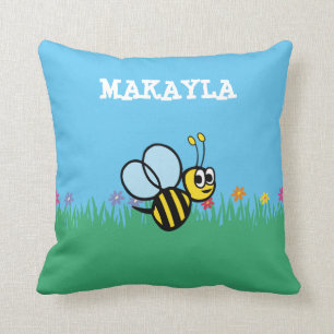 Coussin Mignons personnalisés gaffent l'abeille dans le