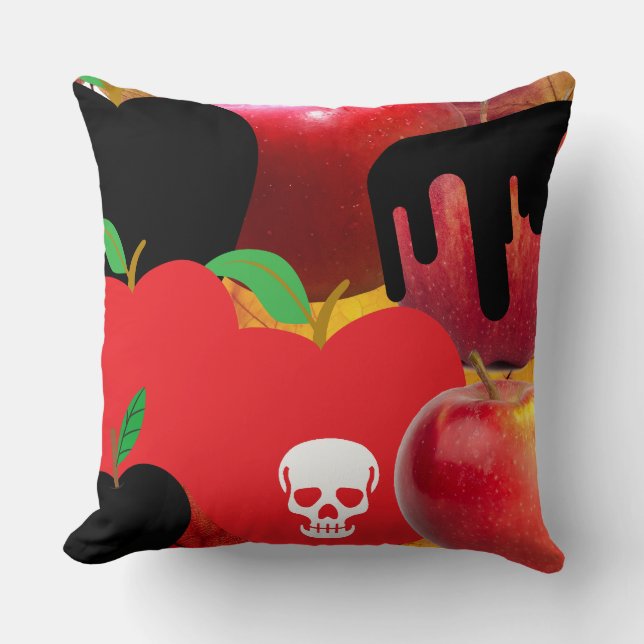 Coussin Mikitiez crâne rouge toxique pomme vegan été (Recto)