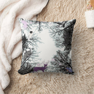 Coussin Mikitiez fée arbre magique forêt hibou taupe 