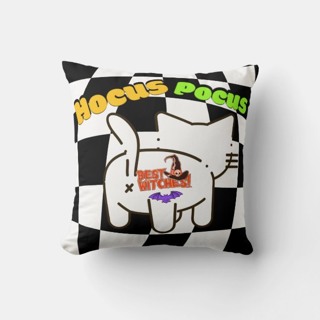 Coussin Mikitiez hocus pocus fuuny cat halloween mèmes (Recto)