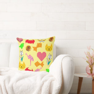 Coussin Mikitiez origami cancer été bijou animal chat