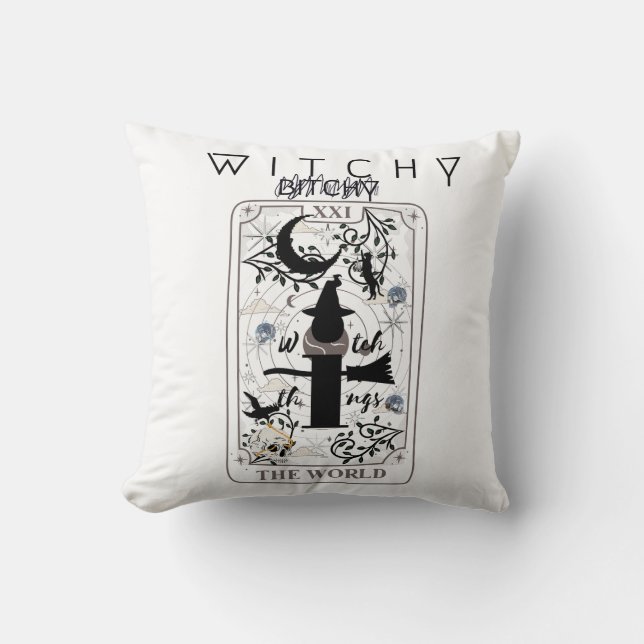 Coussin Mikitiez simple sorcière sorcière sorcière tarotca (Recto)