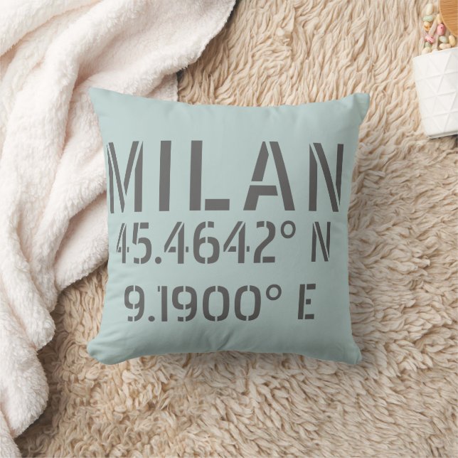 Coussin Milan Latitude et Longitude (Couverture)