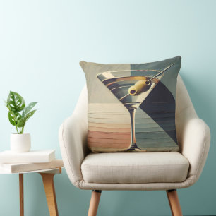 Coussin Milieu du siècle moderne 2 Heure du cocktail Marti