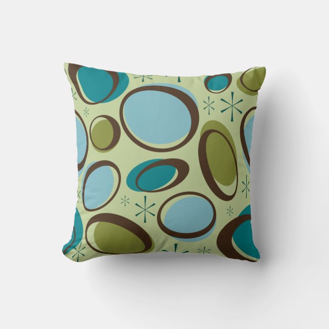 Coussin Milieu du siècle moderne et loin de l'ère spatiale (Recto)