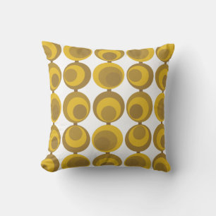 Coussin Milieu du siècle moderne Mustard Gold Retro Geo Mo