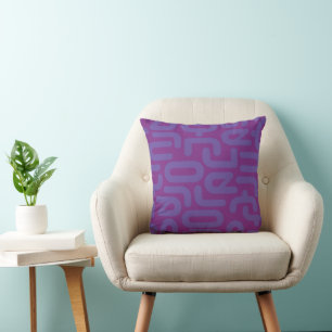 Coussin Milieu du siècle moderne Super violet géométrique