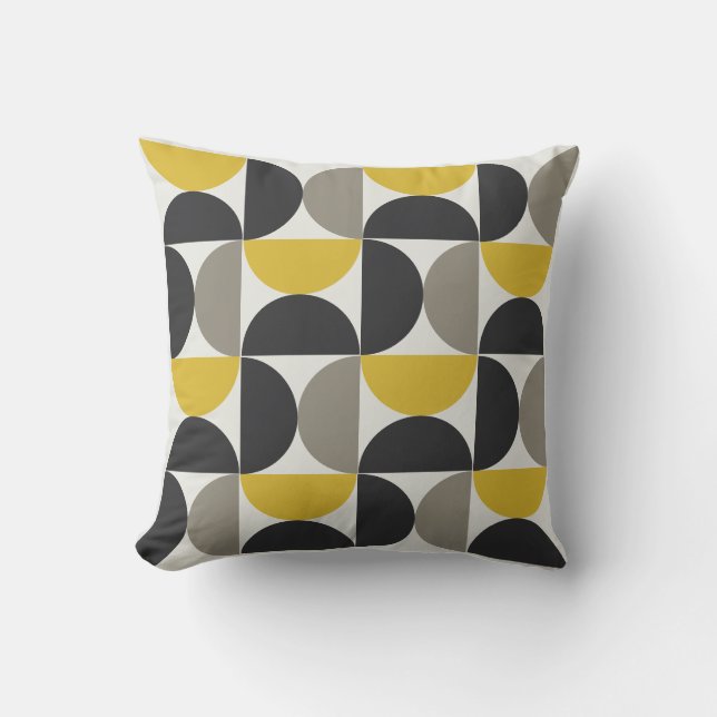 Coussin Milieu du siècle moderne Turmeric Gunmetal (Recto)