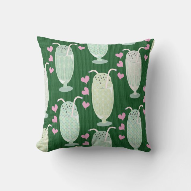 Coussin Milkshake Fun Mint Dessin Retro Motif Cute Amusant (Recto)