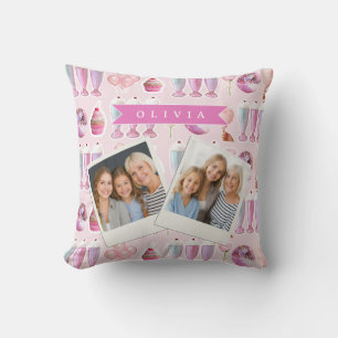 Coussin Milkshake Rose Rétro Personnalisé Coquette Mignonn