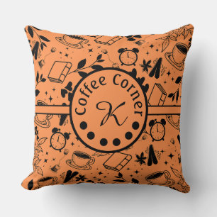 Coussin millepertuis moderne du milieu du siècle oranger
