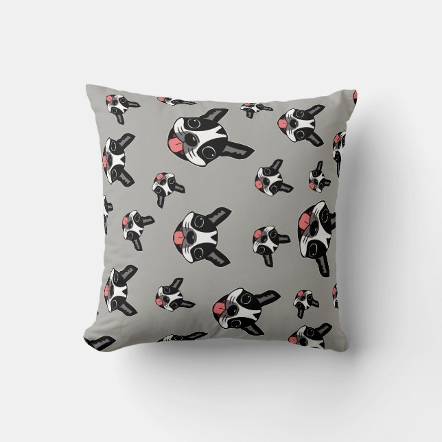 Coussin Milo le Boston Terrier (Recto)