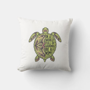 Coussin Mimi Grand-mère Tortue de mer Vintage floral shirt