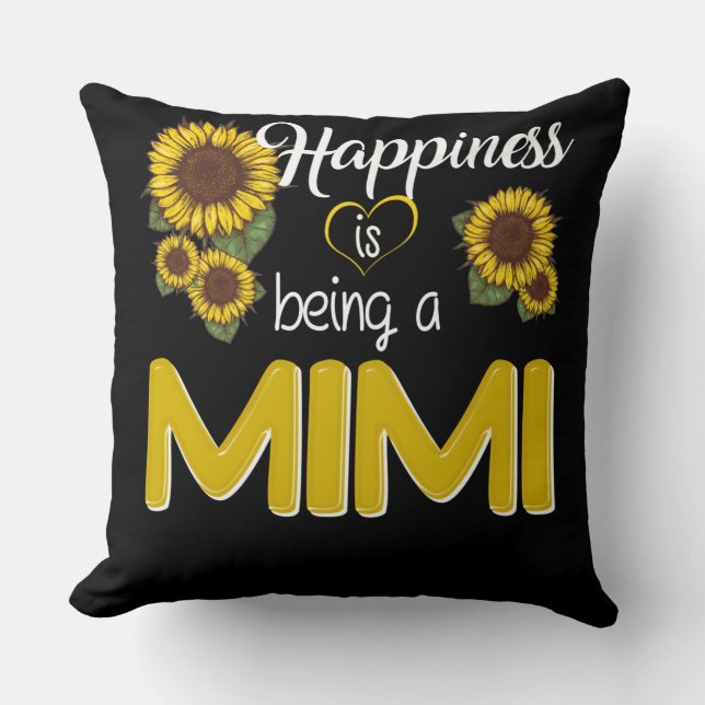 Coussin Mimi Venin | Happiness Is Being A MiMi Sunflower (Recto)