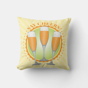 Coussin Mimosa Champagne Orange
