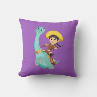 Coussin Min & Clover | Joyeux Cowgirl & Brontosaurus Ride