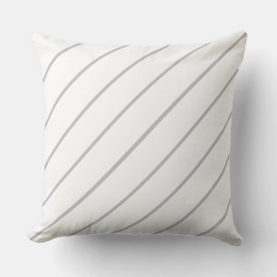 Coussin Minces Rayures Grises Diagonales