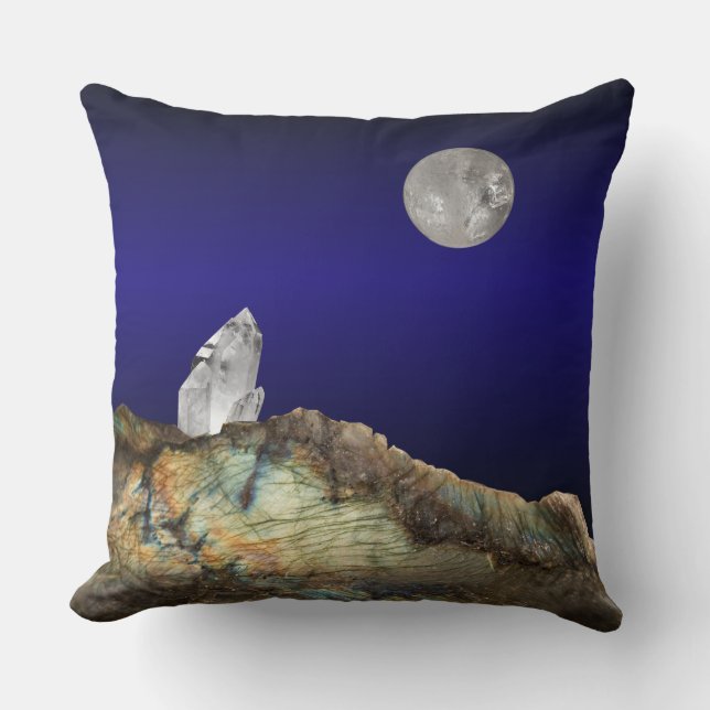Coussin Minéraux Pierres précieuses Paysage Quartz Lune (Recto)