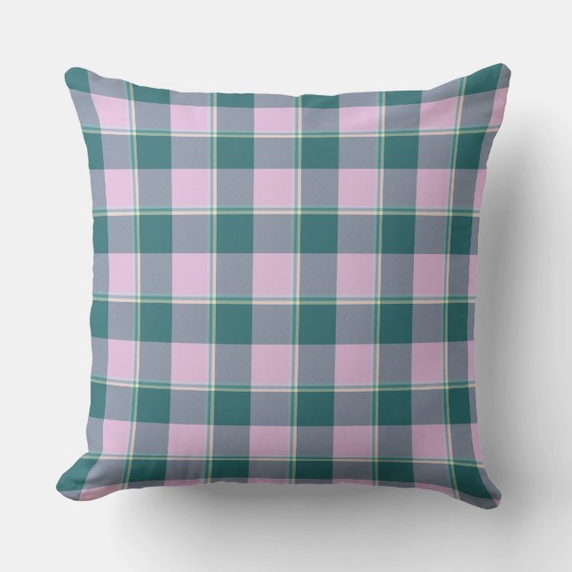 Coussin Ming et Melanie Carreaux Rose Sarcelle (Recto)