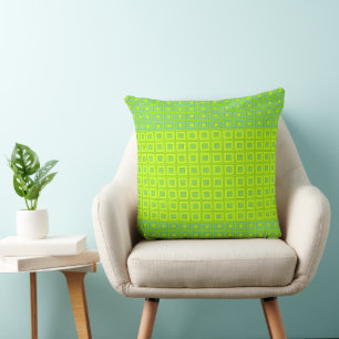 Coussin Mini Carrés En Carré Citron Lime Canard Oeuf Vert