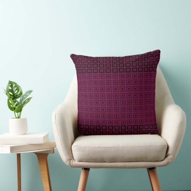 Coussin Mini Carrés En Carré Magenta Eggplant (Chaise)
