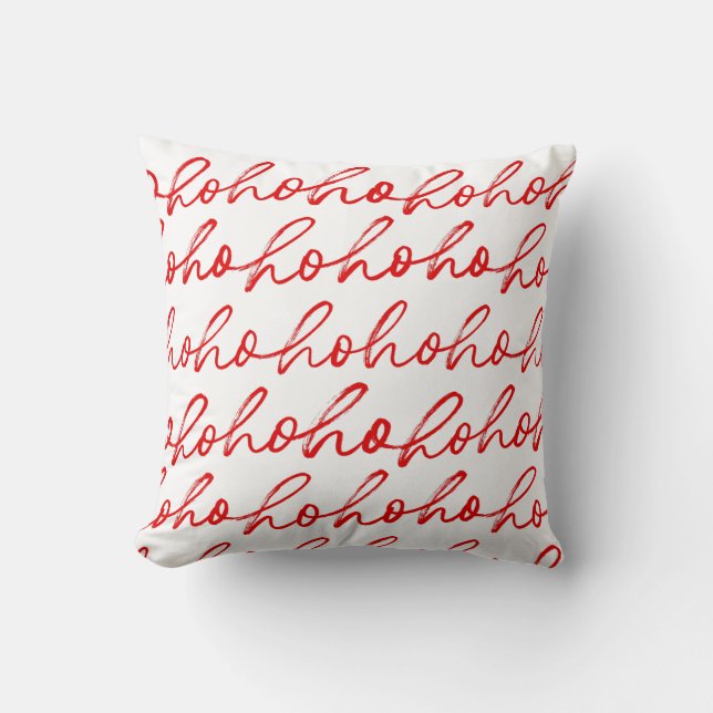 Coussin Mini Ho Ho Ho Texte Rouge Fête Motif Noël (Recto)