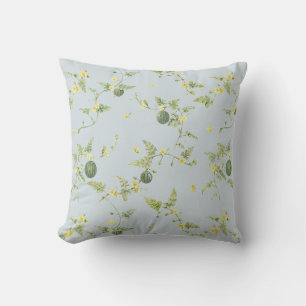 Coussin Mini pastèque botanique bleu gris tendre
