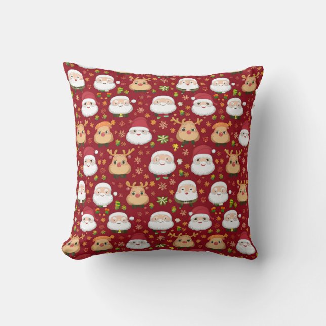 Coussin Mini Santas Et Rennes De Charme (Recto)