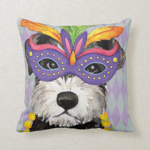 Coussin Mini Schnauzer de mardi gras