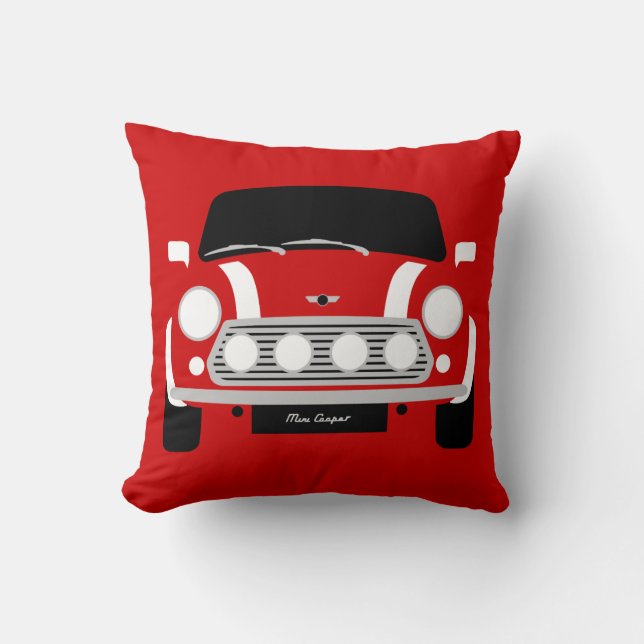 Coussin Mini voiture originale classique rouge (Recto)