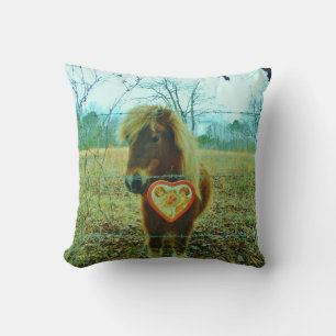 Coussin Miniature Cheval Brun Saint Valentin Cœur