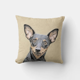 Coussin Miniature Pinscher Peinture mignonne Chien Art ori