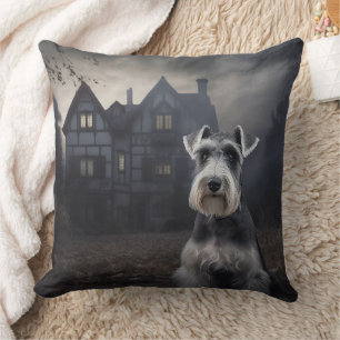 Coussin Miniature Schnauzer Halloween Épouvantable