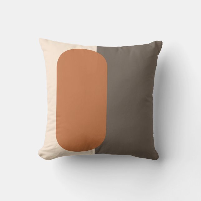 Coussin Minimal Mid-Century Modern Pill Shape Art (Recto)