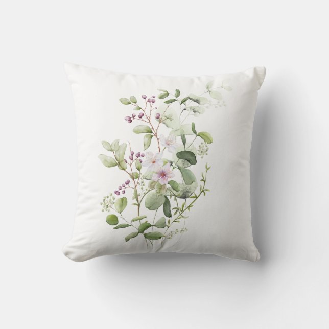 Coussin Minimal Soft Aesthetic Botanical Pillow Cover (Recto)