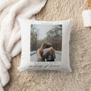 Coussin Minimal Vous serez ma Matrone d'Honneur Photo Chic