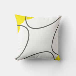Coussin Minimalisme Abstrait Art jaune gris blanc