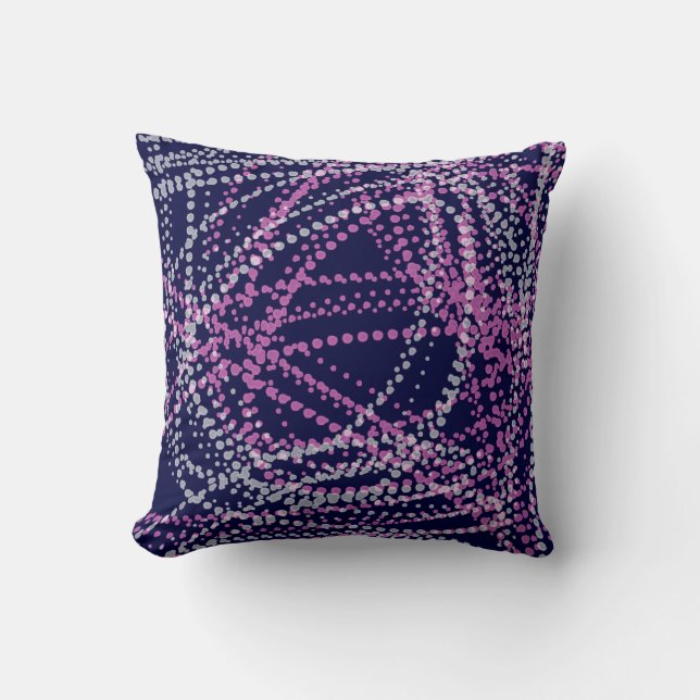 Coussin Minimalisme Abstrait Art Motif bleu gris rose (Recto)