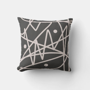 Coussin Minimalisme Abstrait Art Motif gris blanc