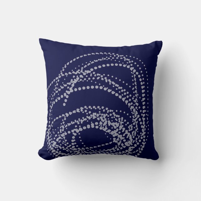 Coussin Minimalisme Abstrait Art Motif gris bleu (Recto)