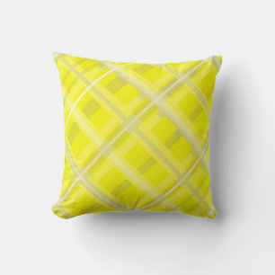Coussin Minimalisme Art Abstrait Gris Jaune Blocs blancs