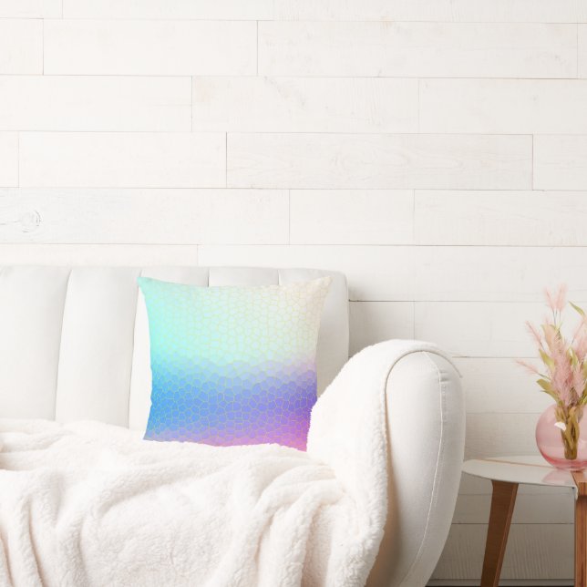 Coussin Minimalisme Art Abstrait violet bleu rose (Canapé)