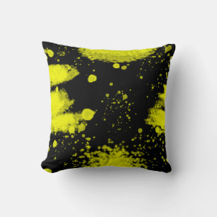 Coussin Minimalisme d'art Abstrait Jaune noir