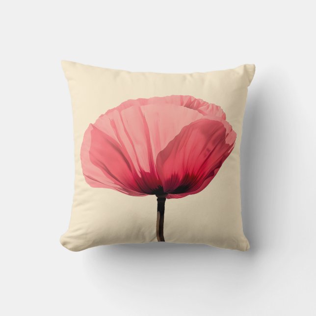 Coussin Minimalisme de fleurs de Poppy Pastel (Recto)