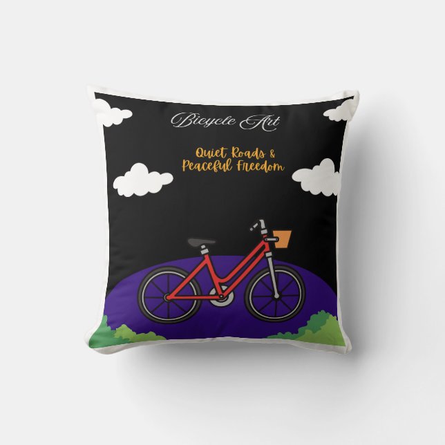 Coussin Minimalist Bicycle Art Design (Recto)