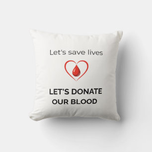 Coussin Minimalist Blood Donation Awareness Graphic with R